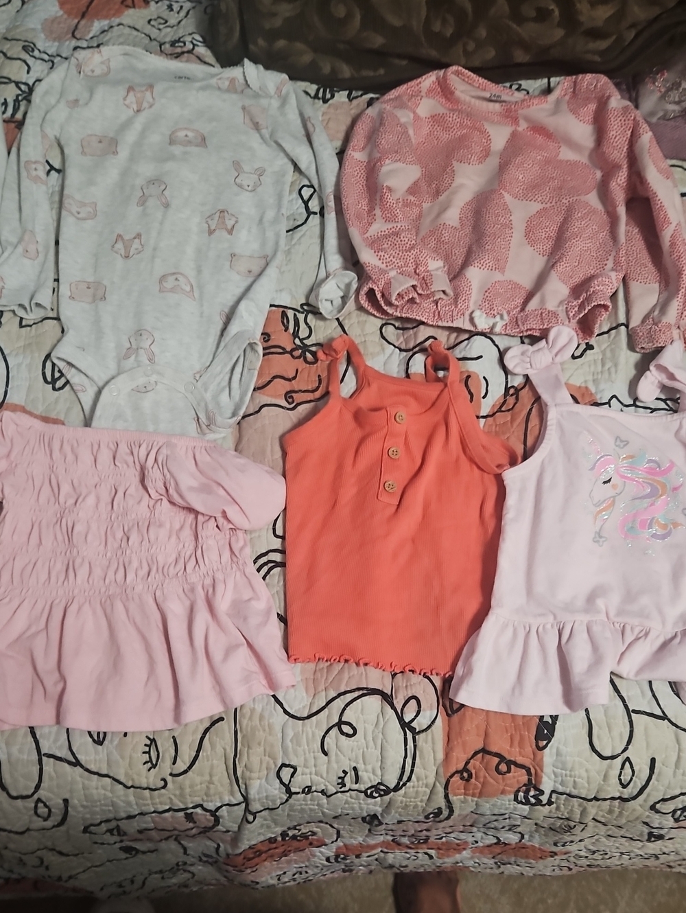 Girls Pink & Coral Summer Top Bundle